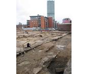 Click to enlarge Image of excavation of Chester Road showing Altar in pit