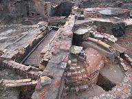 Click to enlarge Image of River Street Iron Works chimney and boiler house excavation by Oxford Archaeology North